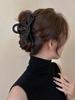 Premium Coffee-Colored Frosted Hairpin - Large All-Match Shark Clip for Elegant Hairstyles