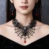 Bracelet Halloween Necklace Exaggerated Gothic Earrings Lace Flower Jewelry Set  Halloween Costume