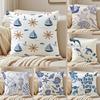 Nautical Calm Art Marine Theme Rudder Anchor Animals Cushion Cover Pillowcase Antidustmite Living Room Sofa Decor Cushion Room