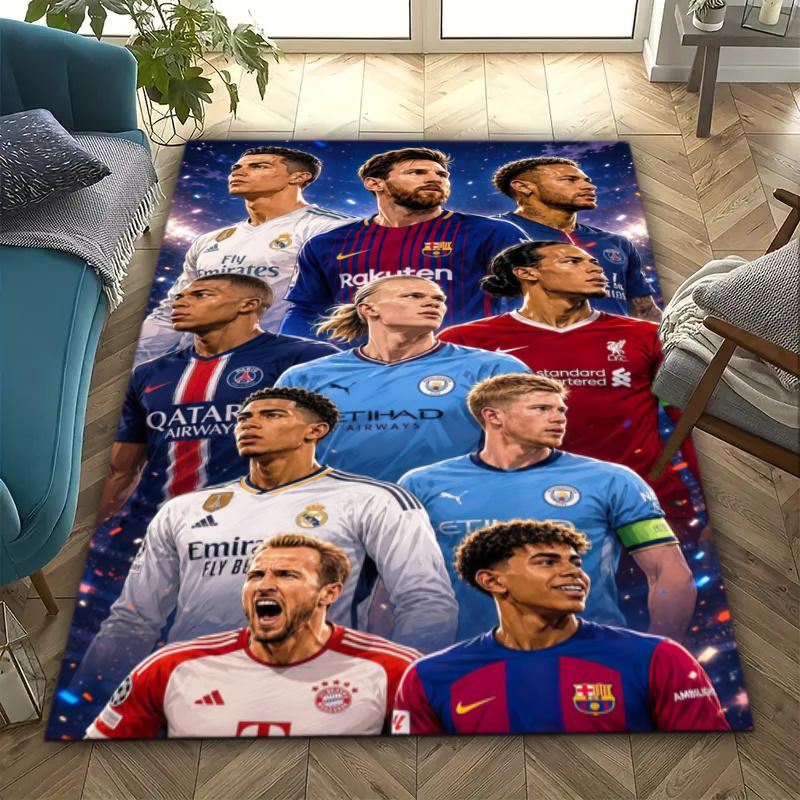 players Lamine Yamal and Erling Haaland, Vinicius Junior and Kylian Mbappé carpet is suitable for living room and bedroom office decorative carpet L1