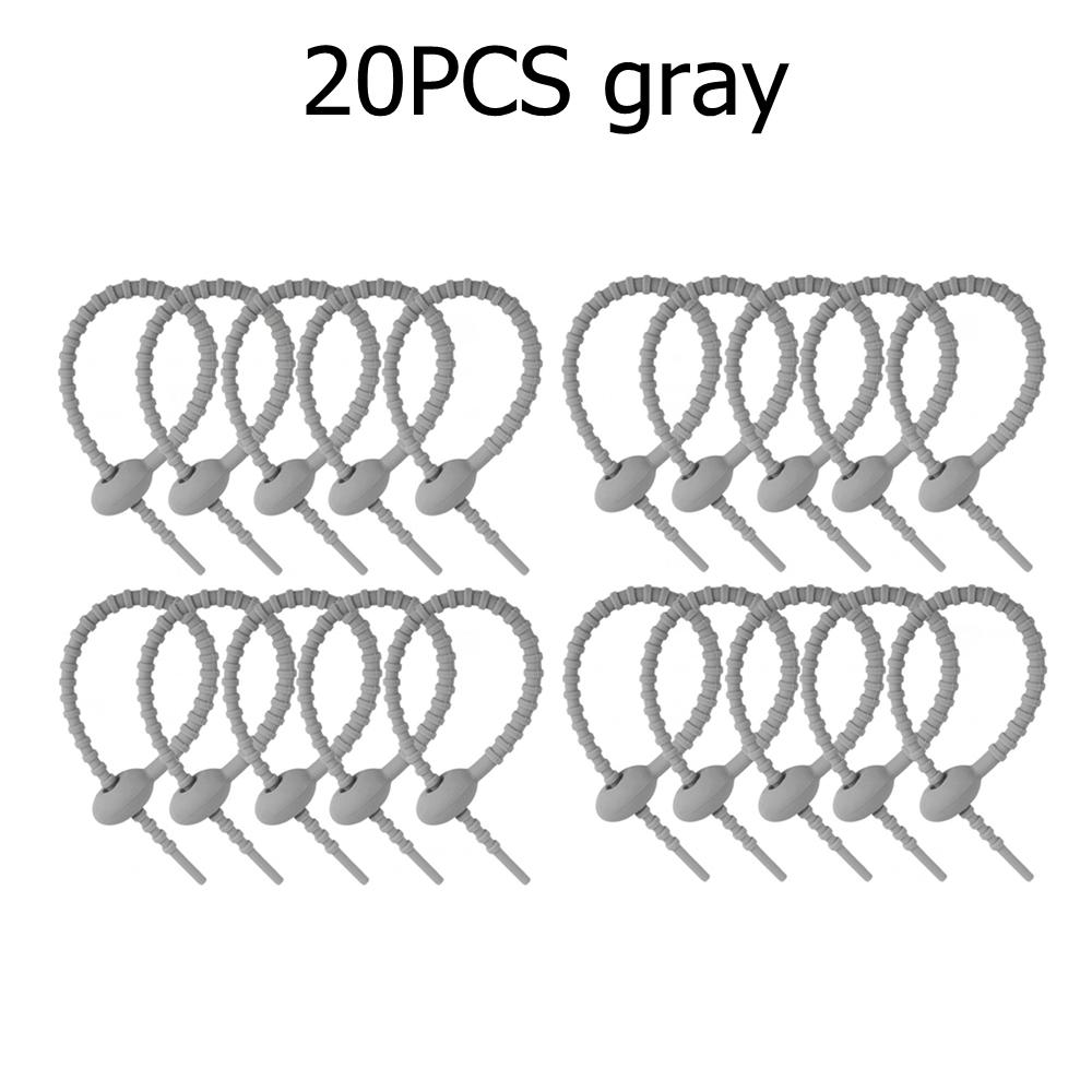 10/20/50pcs 18cm Silicone Reusable Bag Ties Twist Wire Fasten Cable Zip Tie Headset Data Lines Wire DIY Universal Magic Tie