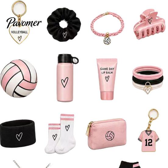 Youth Sports Equipment Gift Volleyball Girl Advent Calendar, 24-Day Accessories Countdown Box Daily Wear Items for Students with Hair Ties Charms