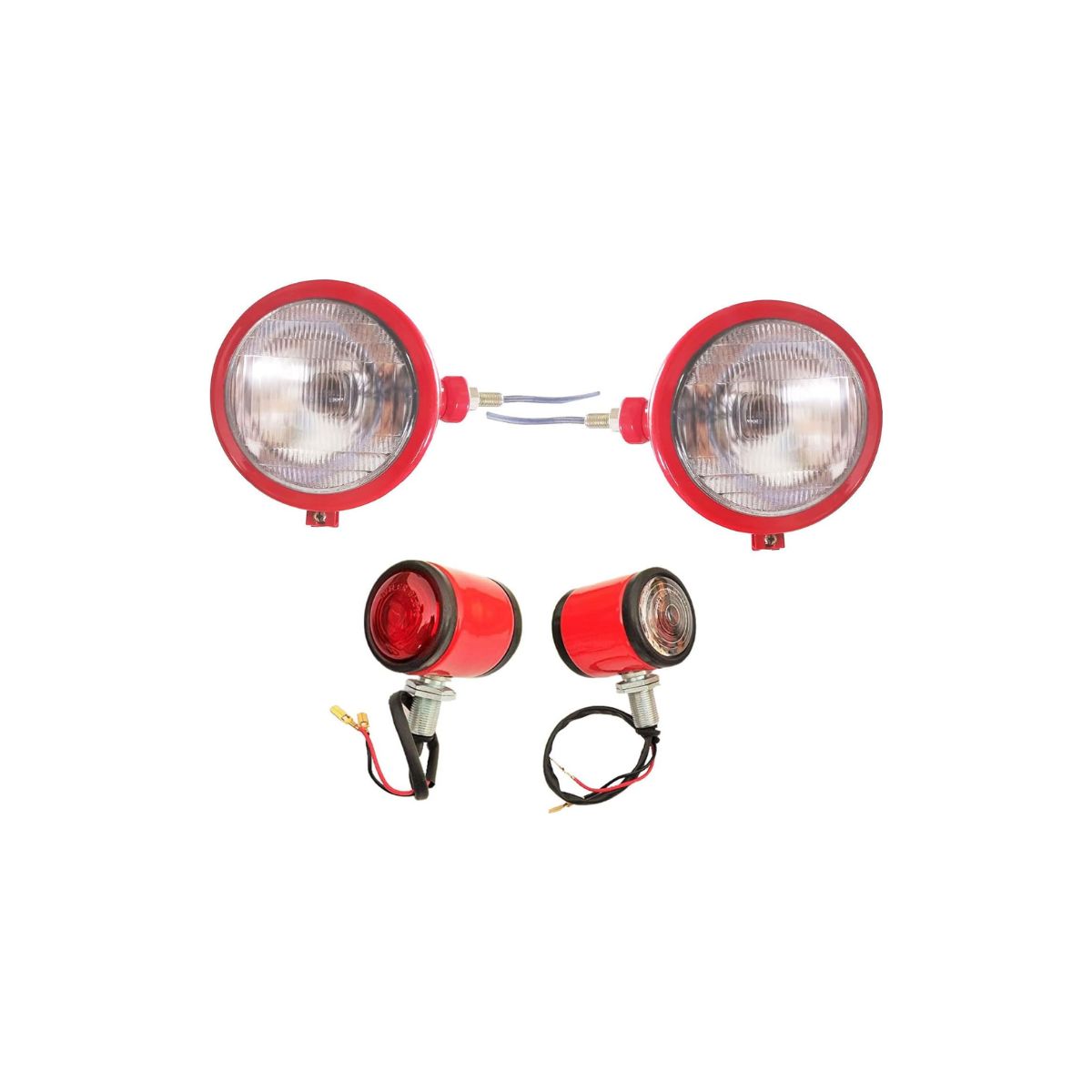 

APSMOTIV Headlights+Butler with 12v Bulb for David Brown 700 800 900 1200 Massey Ferguson tractor 35 35X 65 765 IH Tractor B250 B275 B414 B444 (Red) красный