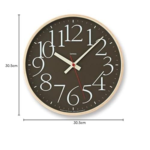 Lemnos AY Clock RC AY14-10 BW Wall Clock, Radio-Controlled, Analog, Brown
