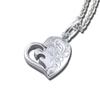 (Aloha Lokahi) Aloha Lokahi Hawaiian Jewelry Necklace, Surgical Stainless Steel, Heart Plumeria, Stainless Silver Chain (2mm Width), 40cm