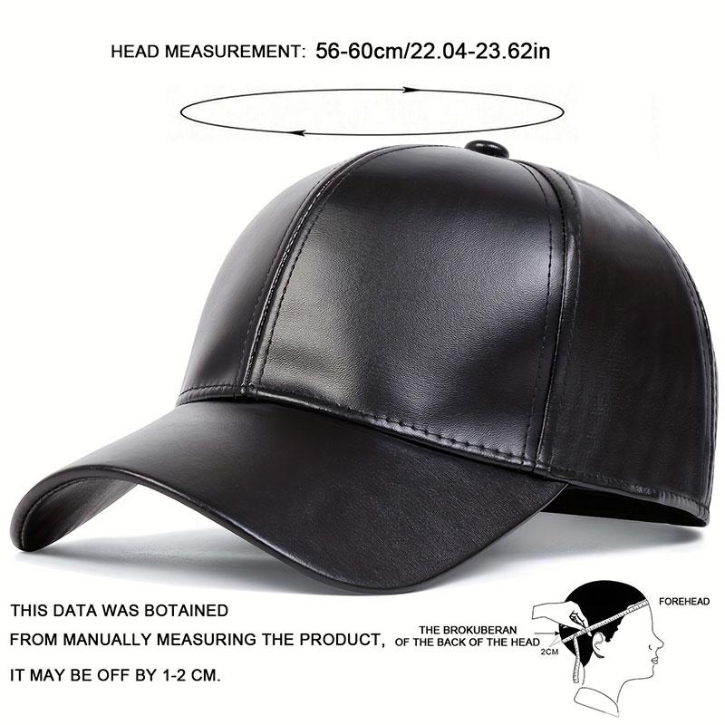 Fashion Men PU Leather Baseball Cap Autumn Winter Warm Solid Color Caps Hip Hop Snapback Hat Outdoor Sports Casual Hats Dad Hat