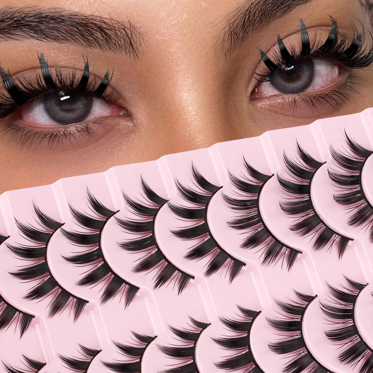 

European & American Photogenic Style Nude Makeup Natural False Eyelashes - 10 Pairs