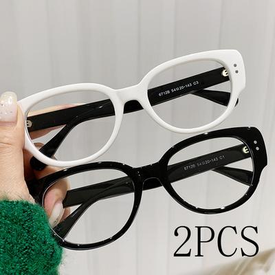 2Pcs Transparent Large Myopia Glasses Ultralight Square Frame Anti-Blue Minus Eyeglasses Retro Prescription Eyewear