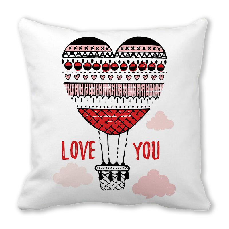 Creative Valentine's Day Happy Series Digital printing short plush pillow covers for car sofa office cushion cover home goods