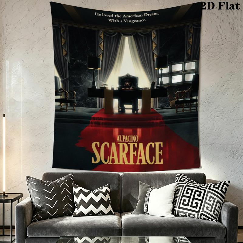 Scarface Wall Tapestry Aesthetic Wall Hanging Printed Fabric Blanket Decorative Tapestries for Bedroom Living Room Home Decor