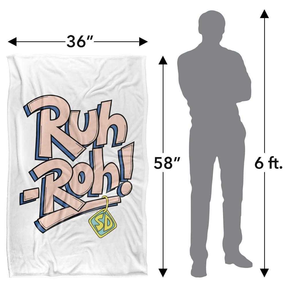 Scooby Doo Ruh Roh! Text Soft Touch Blanket