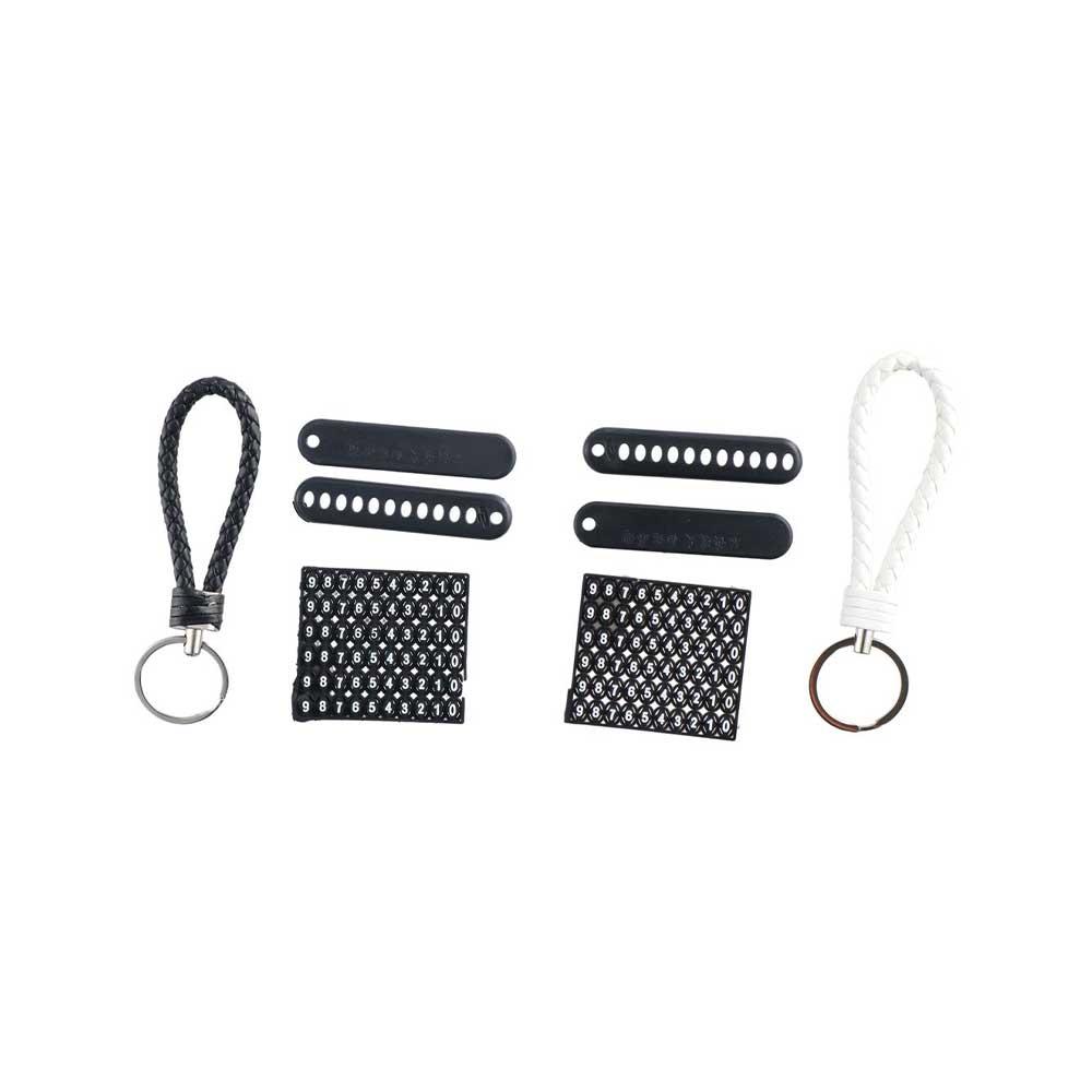 Hand Woven Leather Strap Phone Number Keychain Car Key Clip Car Key Holder Lanyard Keyring