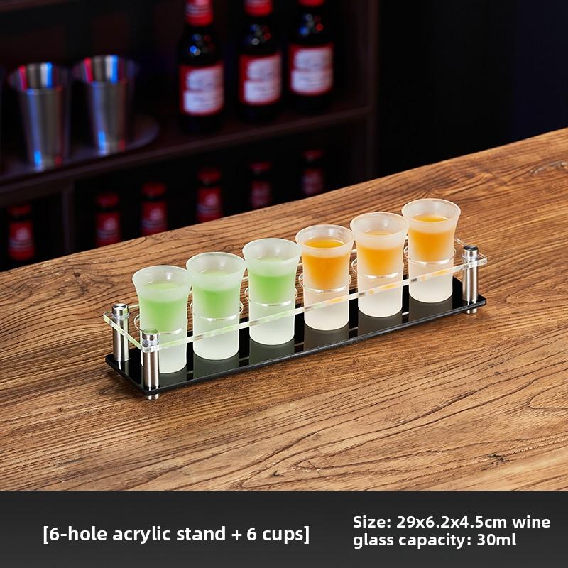 Glass Shot Cups Set with Stand Whiskey Cocktail Bomber Shot Glasses for Party Bar