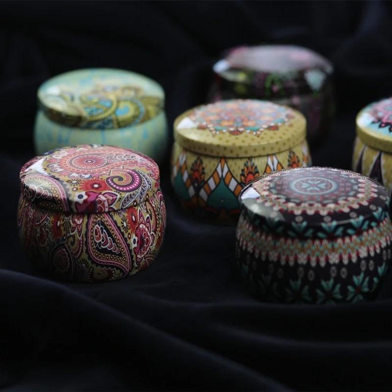 Lovely Mini Tin Box Gift Jewelry Tin Box Cookie Candy Tea Storage Round Drum Tinplate Box Drawer Organizer