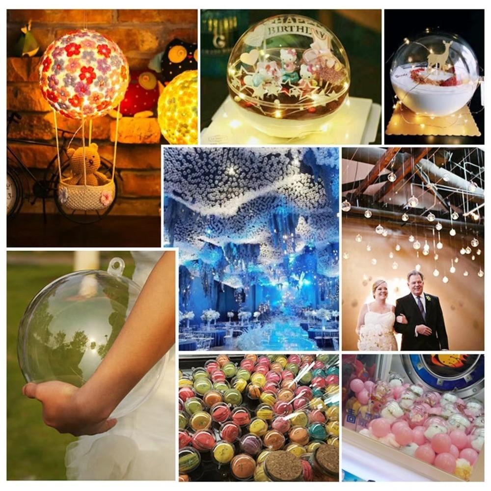 5PCS Large Capacity Christmas Transparent Ball DIY Home Party Gifts Box Decor Christmas Trees Open Ball Box Bauble Ornament