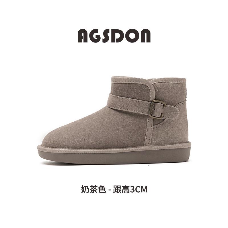Augustus low snow boots autumn and winter new lazy short boots casual cotton shoes 34