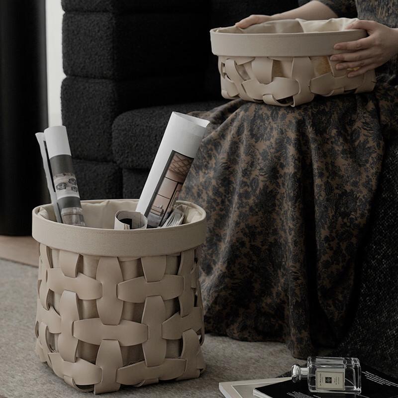 Handon Modern Minimalist Leather Laundry Hamper