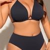 European and American New Large Size Split Bikini Swimsuit Sexy Suspender Neck Bikini Fat Mm Swimsuit