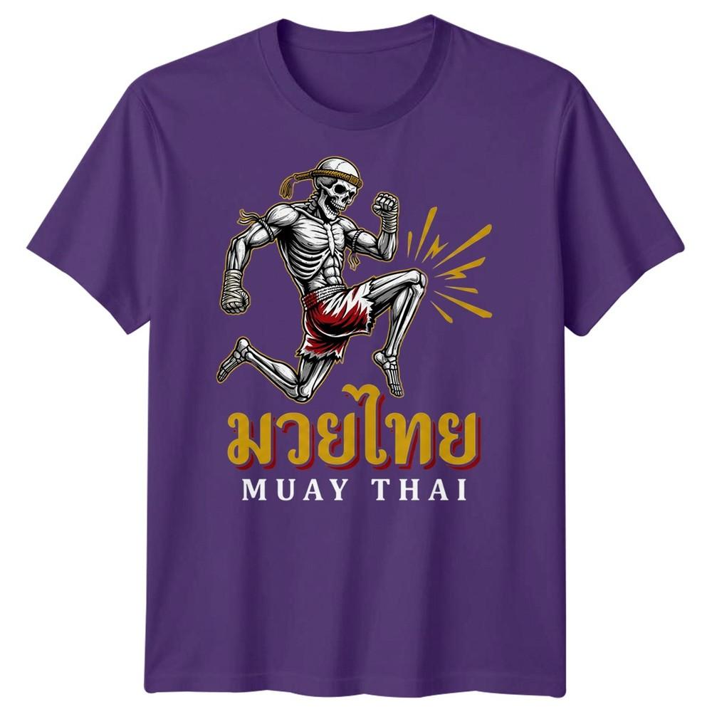 Muay Thai Skeleton Mma Unisexs T Shirt Mixed Martial Arts Cotton Graphic Tee