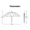 Transparent Umbrella Windproof Strong 16 Ribs Long Handle Rain Umbrella for Women Semi-automatic Big Umbrella