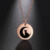 My Shape Cat Moon Star Round Pendant Necklace Women Girl Gold Color Stainless Steel Aesthetic Necklace Choker Fashion Jewelry
