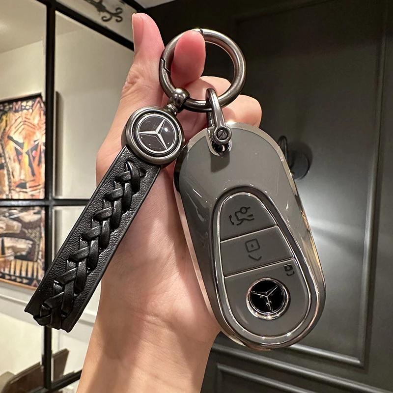 ULA5 Car Key Case Shell Fob For Mercedes Benz A C E S G Class GLC CLE CLA GLB GLS W177 W205 W213 W222 X167 AMG Keychain