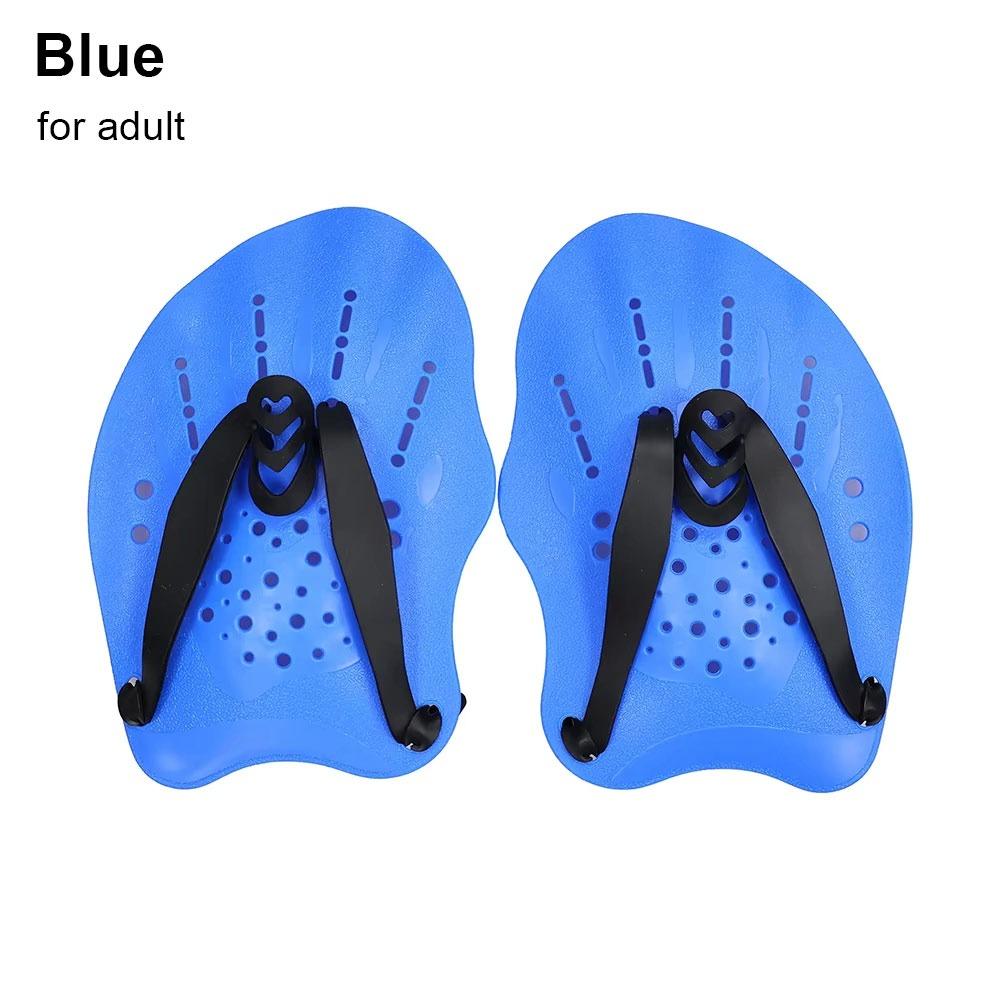 1Pair Freestyle Swim Paddles With Silicone Straps Kids/Adult Swimming Frog Paddle Adjustable Hands Fins Flippers