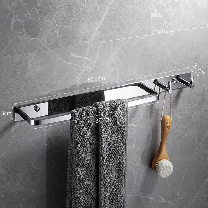 Black Gold Bathroom Towel Holder Brass Gold Chrome Lavatory Towel Rack Hooks Gray Single Towel Rack Bathroom Accessories