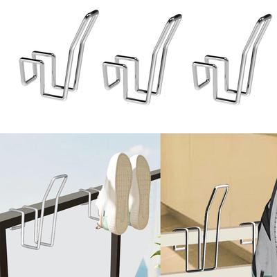 5pcs/set Reusable Shoe Hanger Stainless Steel Shoes Holder Outdoor Balcony Drying Shoe Tool