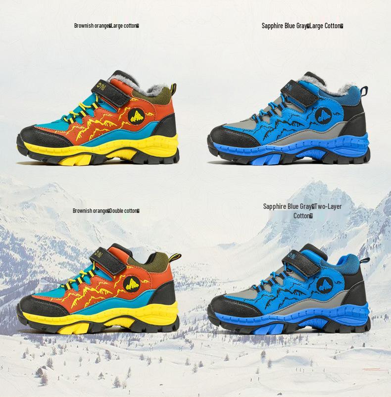 Plus Size Children's High-Top Sports, Hiking, Travel Shoes & Snow Boots for Fall/Winter, with Steel Claws