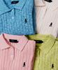 YALE Women'S Cable Polo Knit_Light Pink