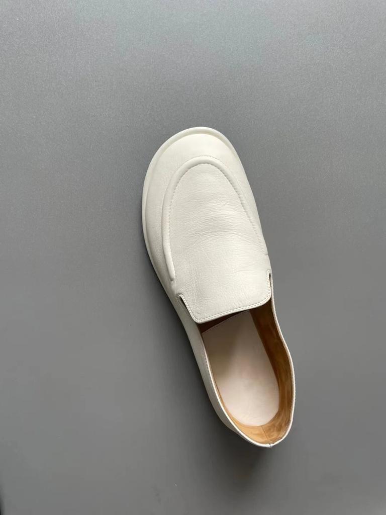 Cowhide version~ Grape mother, the same loafer shoes for women's low heels, simple clouds, round head, versatile feet, and one-pedal women's shoes.