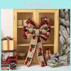 Elegant Christmas Bow Decoration Set With Festive Plaid Fabric For Holiday Cheer