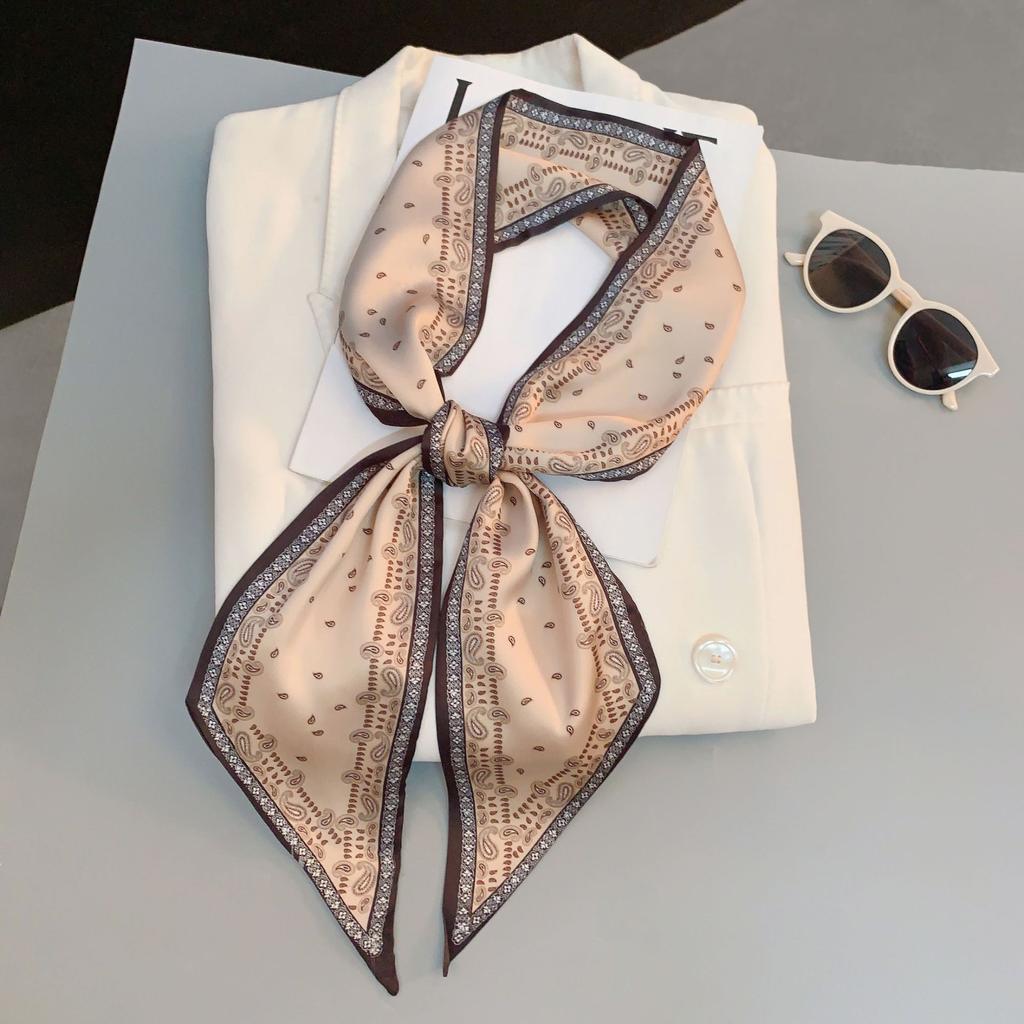 Luxus Design Pferde Muster Seiden Schal Stirnband Halstuch Foulard Weibliche Haarschals Nackenbinde Dünne Schals Weiches Satin Dame