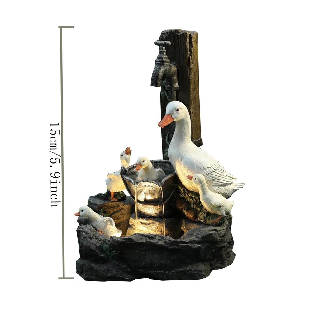Ducks Family Bathing Garden Statue Decoration, Animal Garden Statue