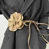 Boho Flower Waist Belt for Women Girls Floral Faux Leather Rope Waist Band Wedding Dress Thin Waistband