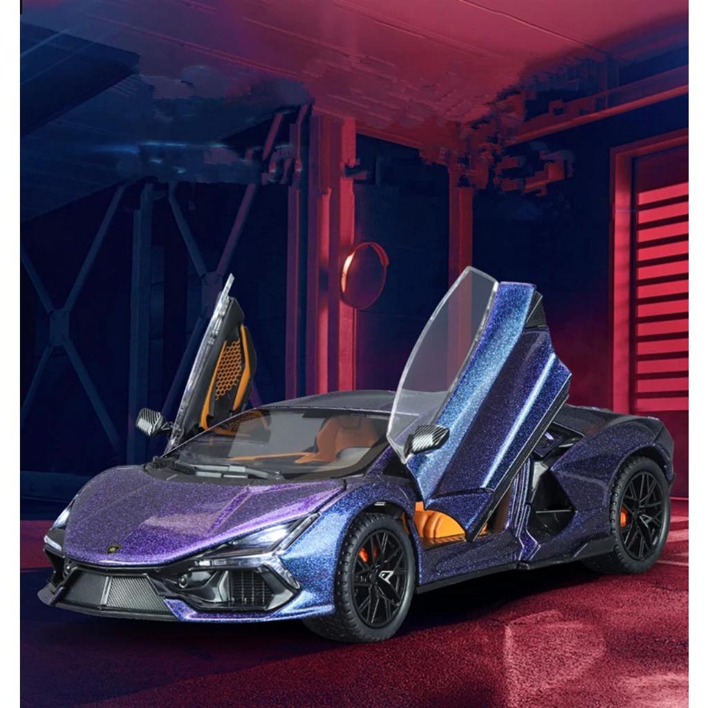 1/24 Lamborghini Revuelto Alloy Sports Car Model Diecast Metal Toy Racing Super Car Vehicles Model Sound and Light Simulation Childrens Gift