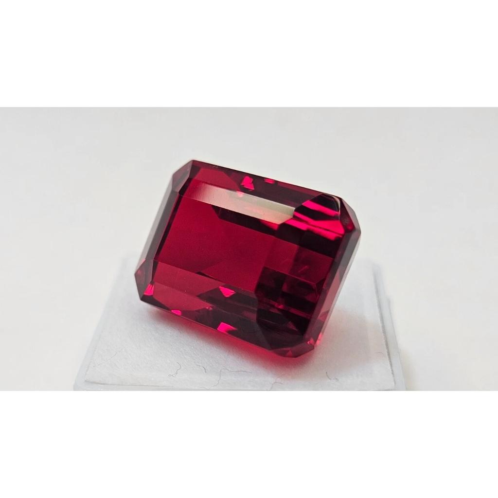 28+ Ct Natural Red Ruby For Making Emerald Cut Fabulous Certified Gemstone