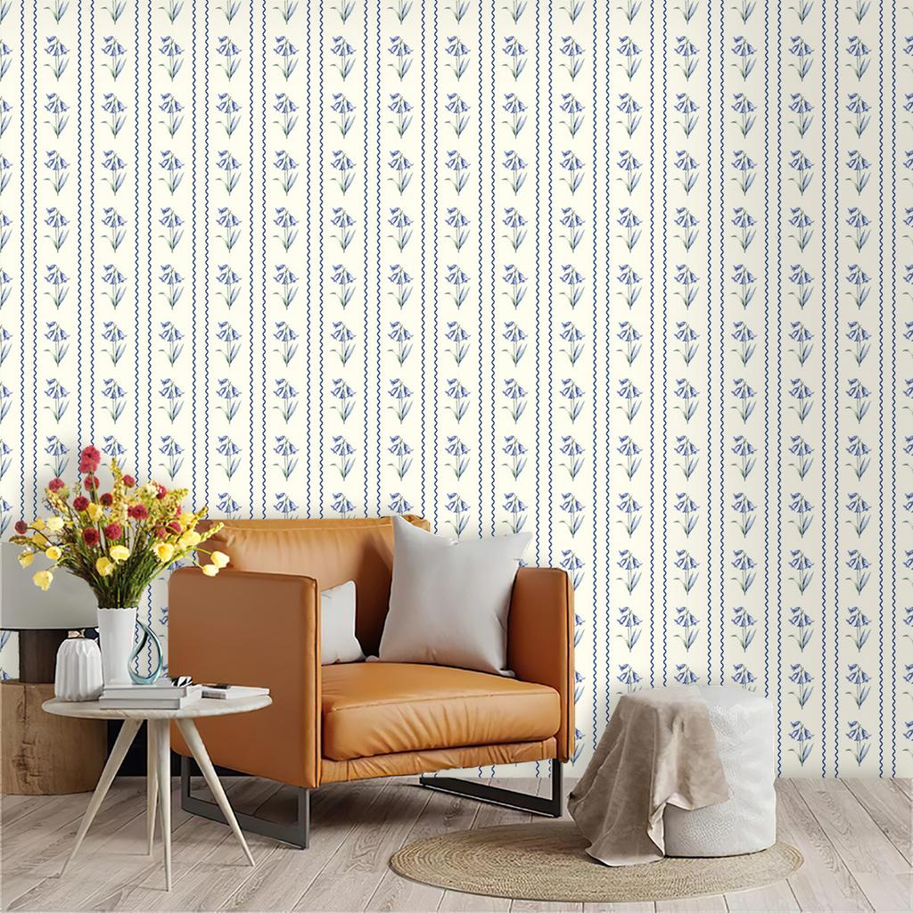 Lily of the Valley Wallpaper Peel and Stick Removable Waterproof Self Adhesive Floral Wall Paper for Bedroom Bathroom