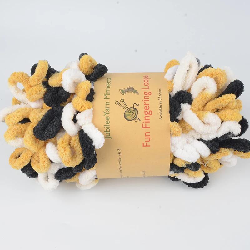 500g/Lot Hand Knitting Finger Loop Yarn Crochet Super Warm Puffy Circle Cotton Braided Rope Puffy Smart Polyester Sock Toy