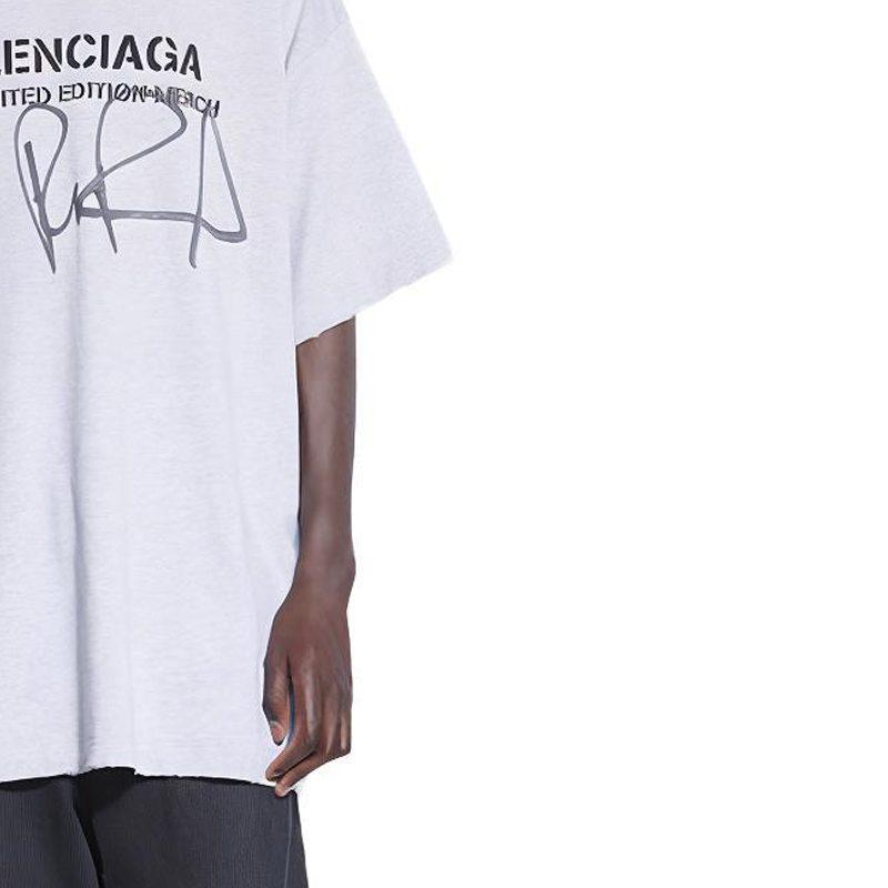 Balenciaga T Shirt Loose Fit Men's Gray 676589TLV571376