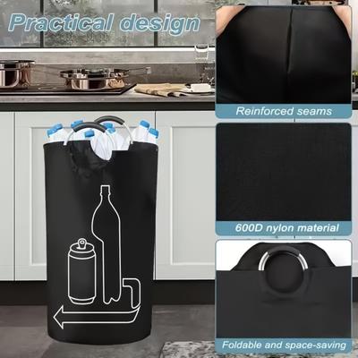 115L Empty Bottle Collector Large Capacity Organizer With Handle Waste Glass Storage Container Bottle And Jar Collector Storage