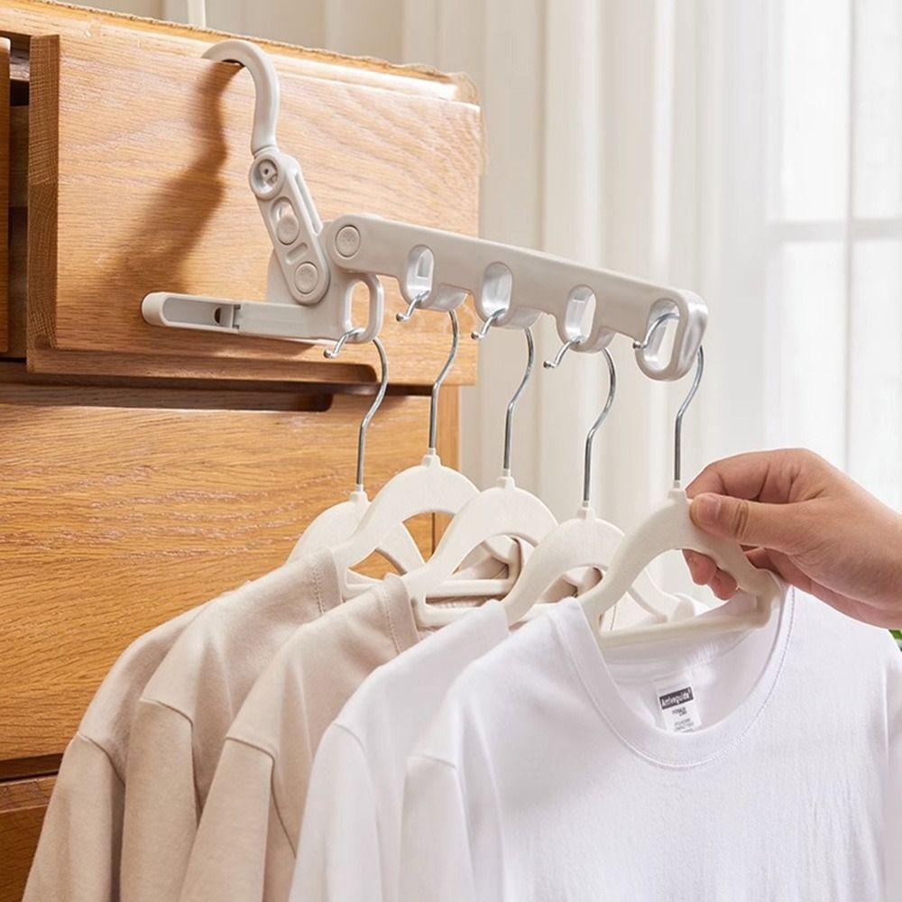 Five-hole Clothes Hanger Foldable Clothes Drying Artifact Portable Clothes Hook  Travel