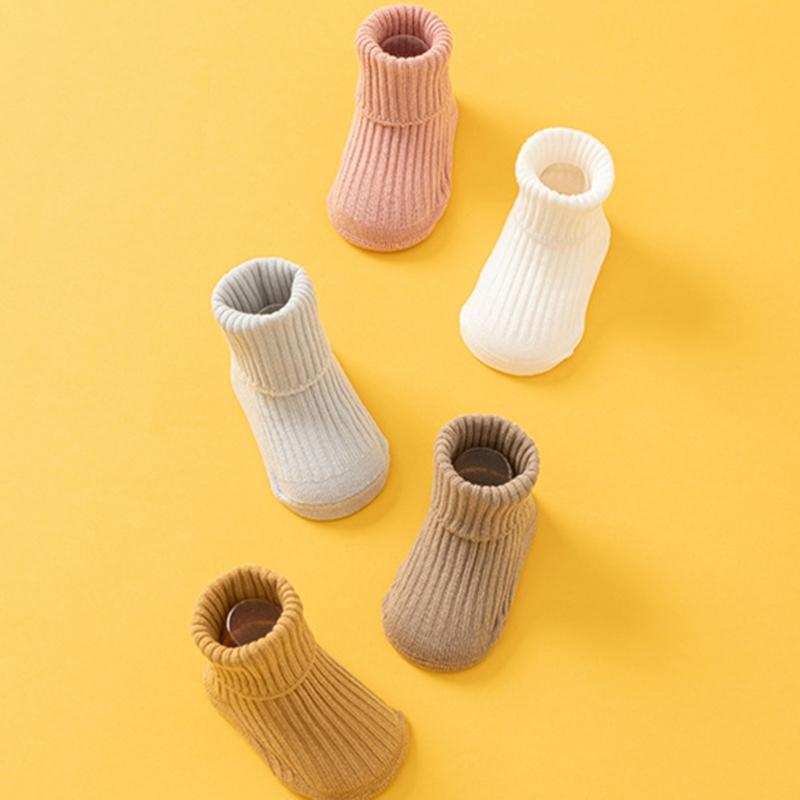 2pcs Anti Skid Toddler Socks Soft Crew Length Socks Middle Tube Design For Secure Movement On Hardwood Floors