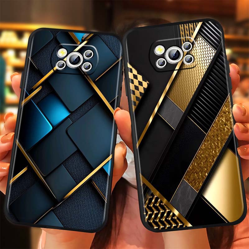 Mechanical style pattern Phone Case For Xiaomi Mi Poco F3 F4 F5 F6 X3 X4 X5 X6 X7 M3 M4 M5 M6 M7 GT Pro 5G Black