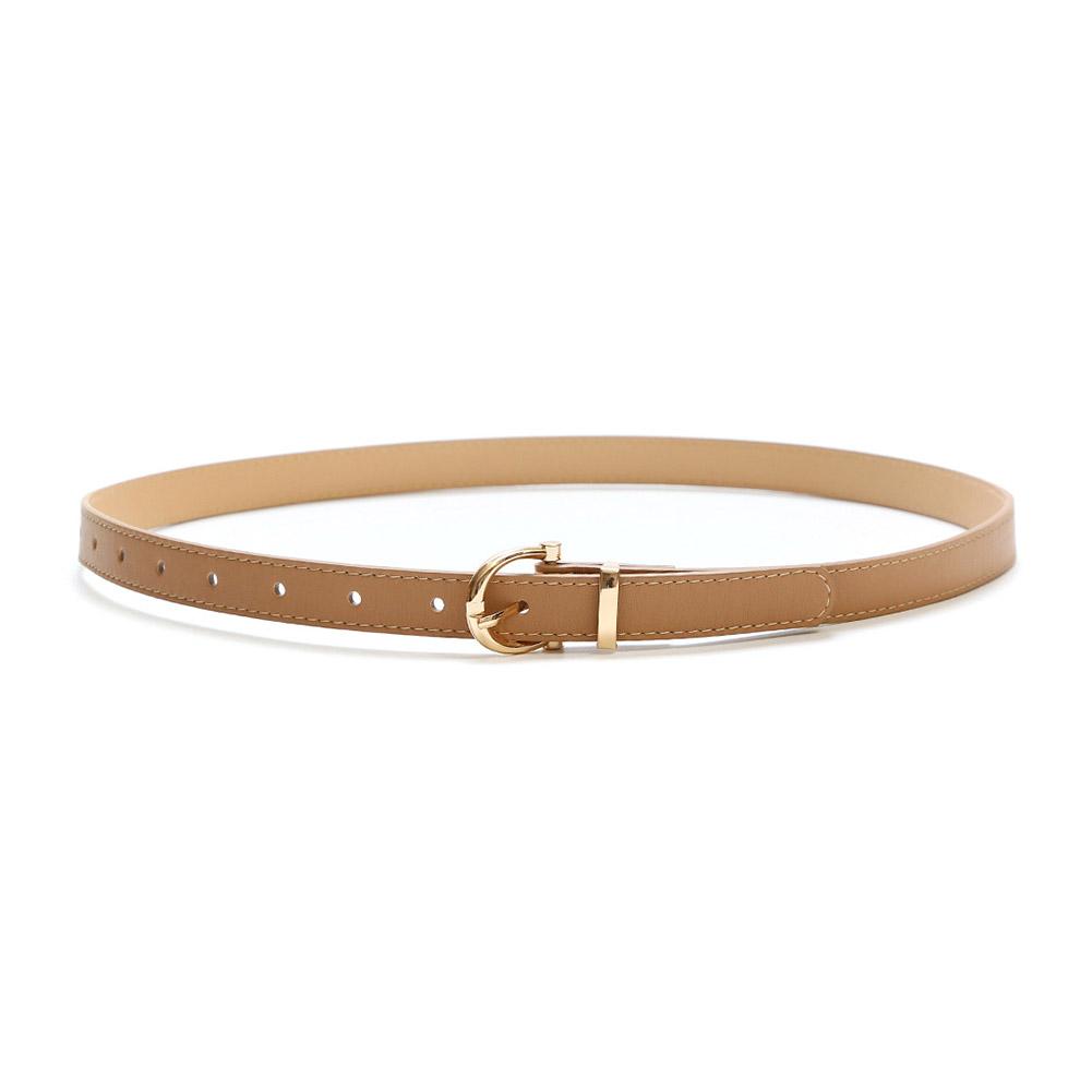 Women Golden Color C-Body Buckle Leather Belt Korean Belt Version Fashion Fine C3P4