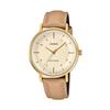 LTP-VT03GL-4B Analog Quartz Ladies Watch Pale Orange Metallic X Beige Leather Band Overseas Model