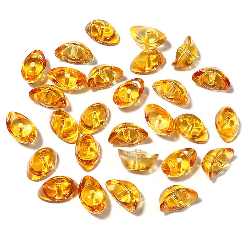 

30set/lot Yuanbao Shape Glass Bead Ingot Lucky Home Blessing Ornament Holiday Gifts Home Decoration Colorful Loose Spacer Bead оранжевый