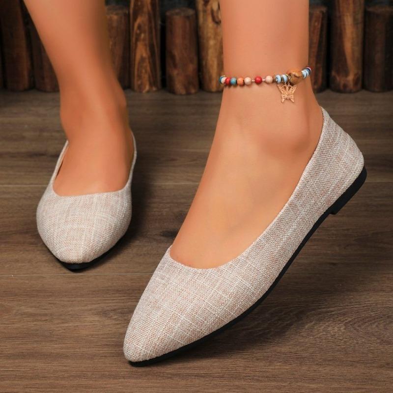Large size autumn new pointed head shallow mouth comfortable low heel women's fashion casual shoes