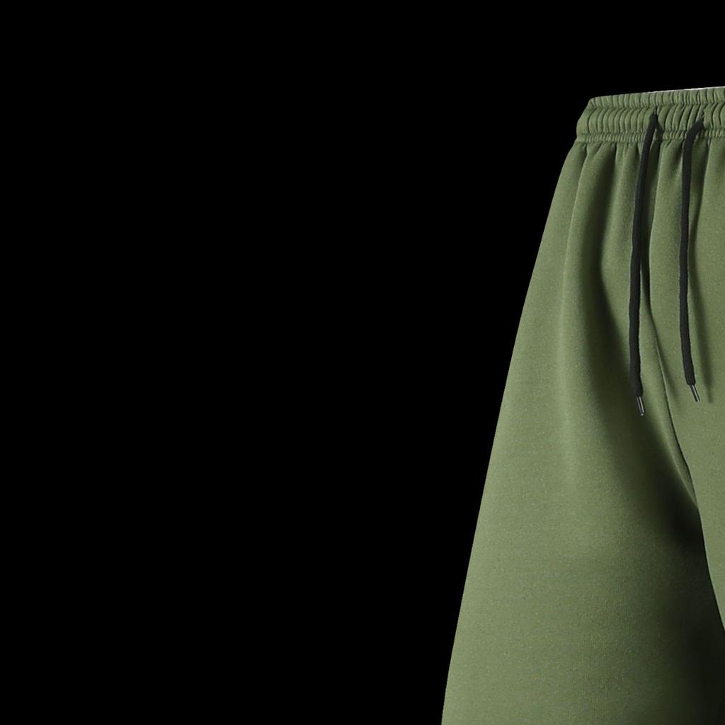 Men's European Size Solid Color Fleece Sports Pants with Drawstring - Warm, Casual, and Suitable for Many Occasions